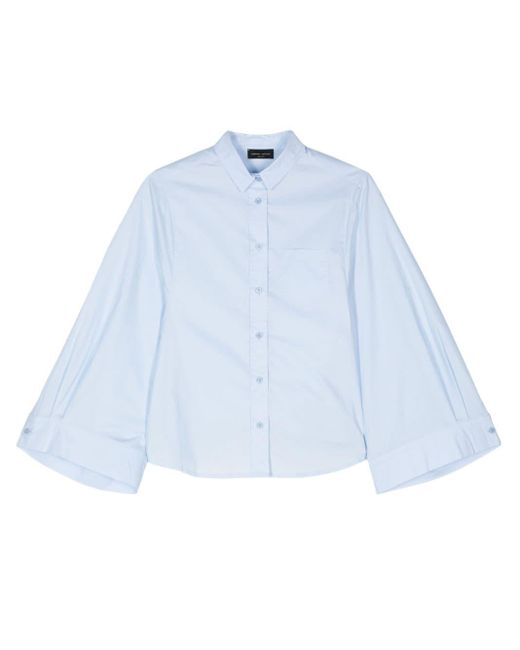 Roberto Collina Wide-sleeve Cotton Shirt Blue