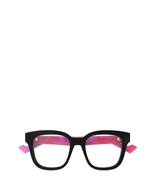 Gucci Black Brille Mit Eckigem Gestell