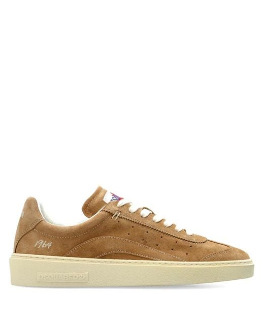 DSquared² Brown Perforated Suede Sneakers