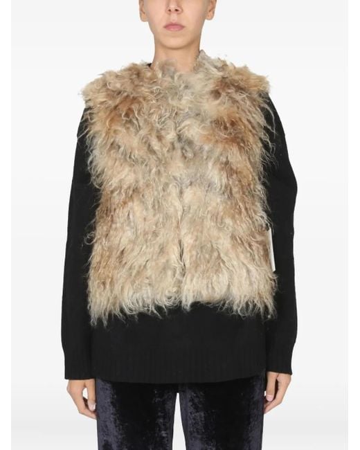 BECAGLI Black Shaggy Fur Jacket