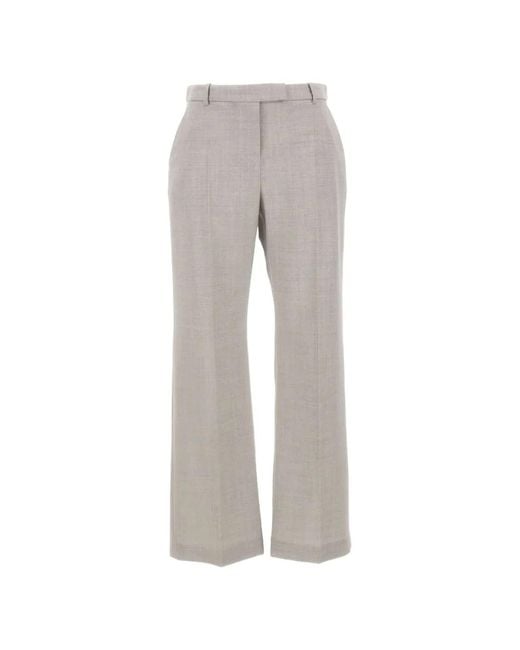 Eleventy Gray Pressed-Crease Straight-Leg Trousers