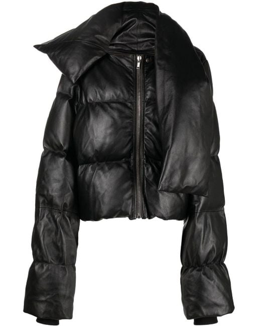 Rick Owens High-neck Puffer Jacket in Black | Lyst