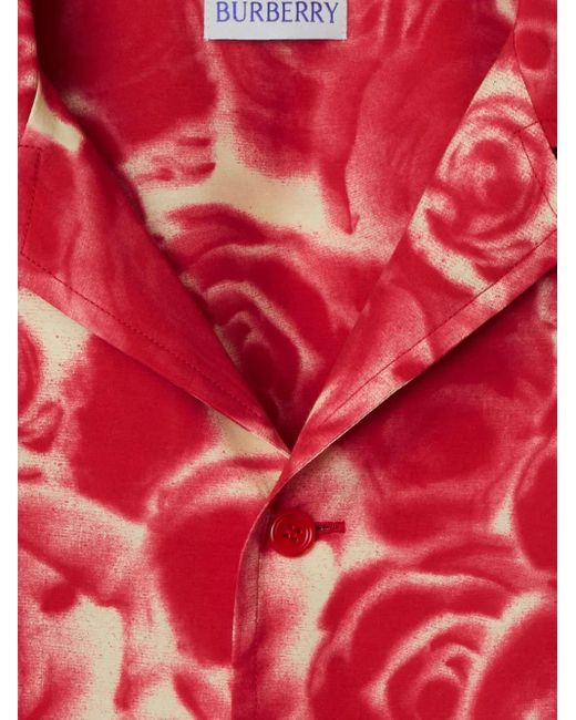 Camicia Con Stampa di Burberry in Red da Uomo