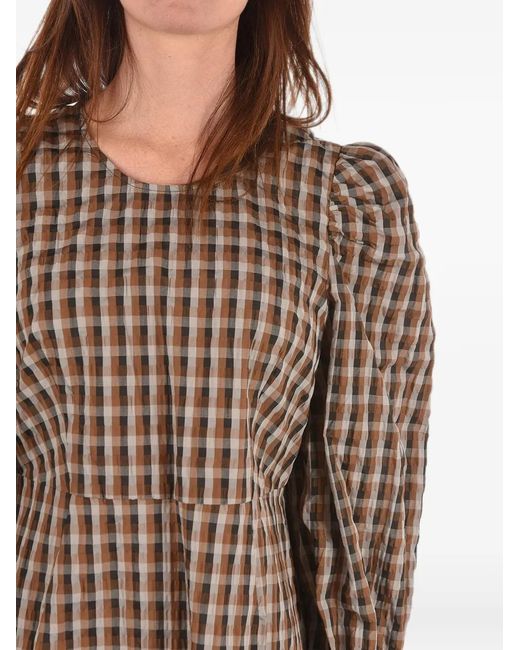 Baum und Pferdgarten Brown Aidine Gingham-Print Mini Dress