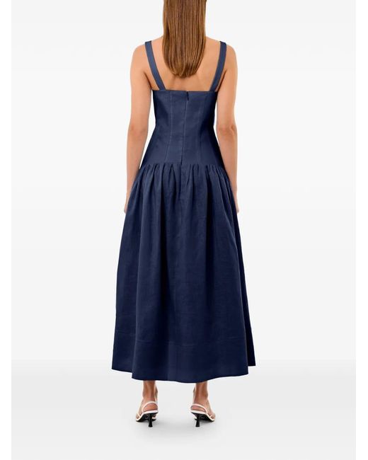 Nicholas Blue Makenna Drop-Waist Corset Midi Dress