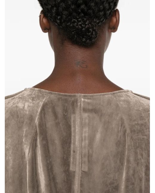 Rick Owens Brown V-Neck Blouse