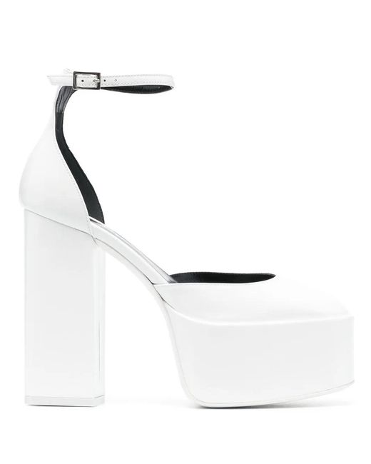 Paris Texas White 130Mm Jane Platform Pumps