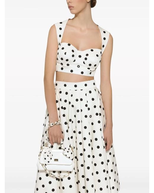 Dolce & Gabbana Midi-Rok Met Stippen in het White