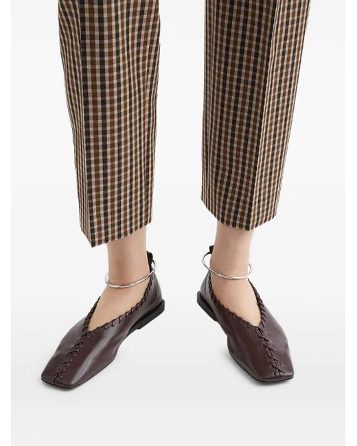 Jil Sander Brown Ring Ballet Flats