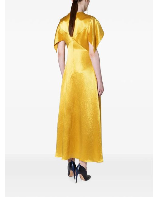 Roksanda Yellow Robe Sola À Mancherons