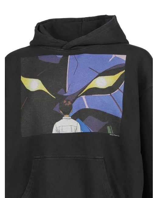 EVANGELI0N 95 Black X Neon Genesis Evangelion Angel Attack Graphic-Print Hoodie for men