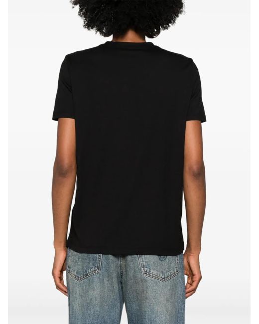 Balmain Black Crystal-Logo Cotton T-Shirt