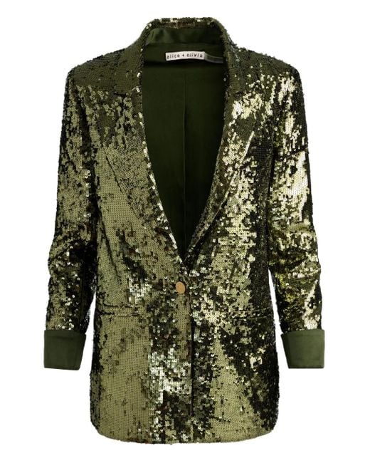Alice + Olivia Blazer Met Pailletten in het Green