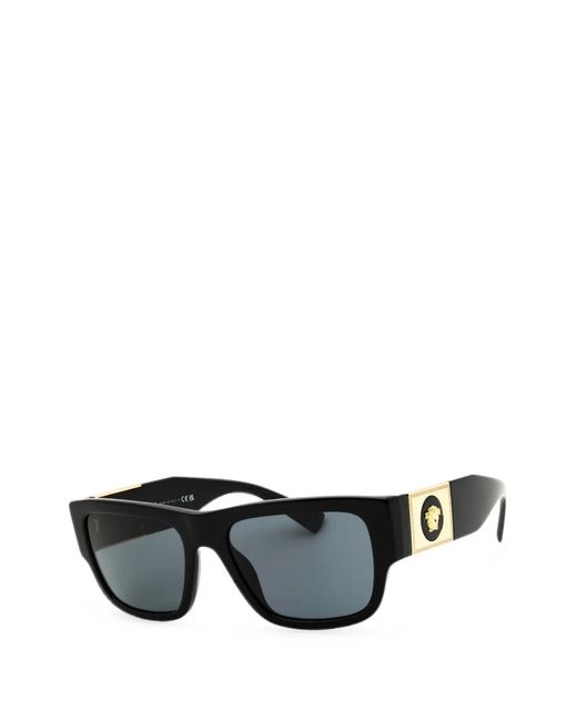 Versace Black Medusa-Plaque Rectangle-Frame Sunglasses