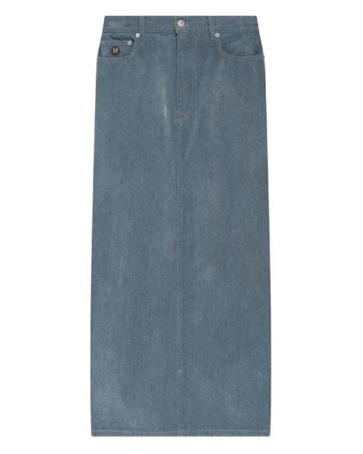 Moschino Blue Midi Button-Fastening Denim Skirt