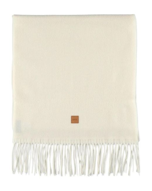 Écharpe Côtelée À Franges A.P.C. pour homme en coloris Natural