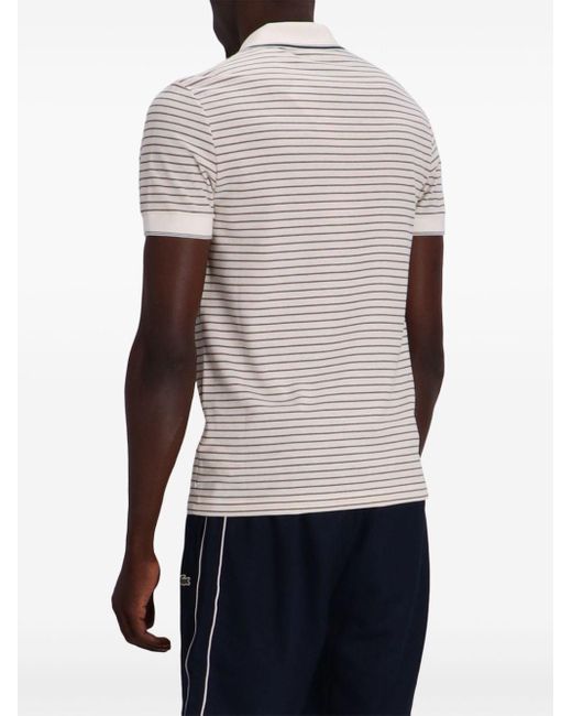 Lacoste Natural Striped Logo-appliqué Polo Shirt for men
