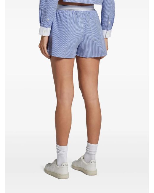 Sporty & Rich ストライプ ショートパンツ Blue