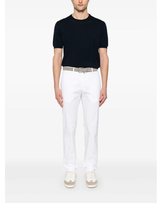 Kiton White Cotton Chinos for men