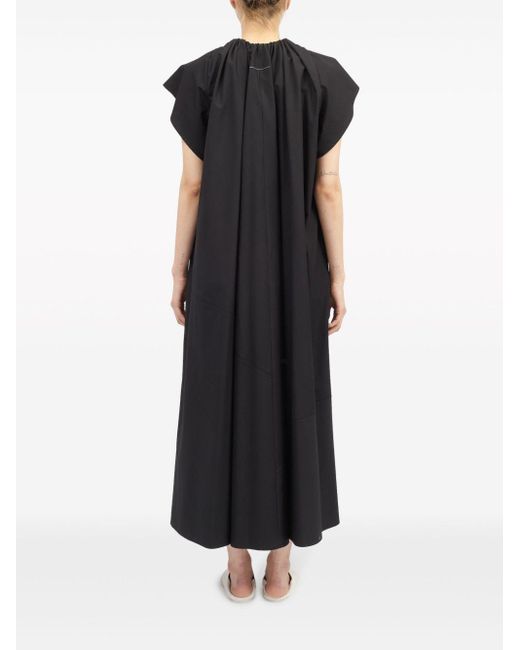 Robe longue en popeline de coton MM6 by Maison Martin Margiela en coloris Black