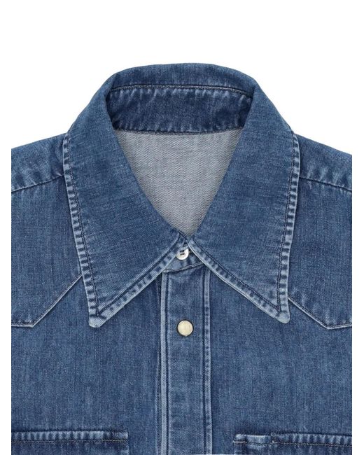 Fortela Blue Yellowstone Denim Western Shirt for men