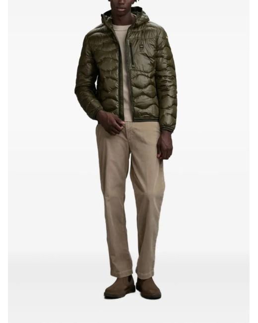 Blauer Green Quilted Hooded Jacket for men