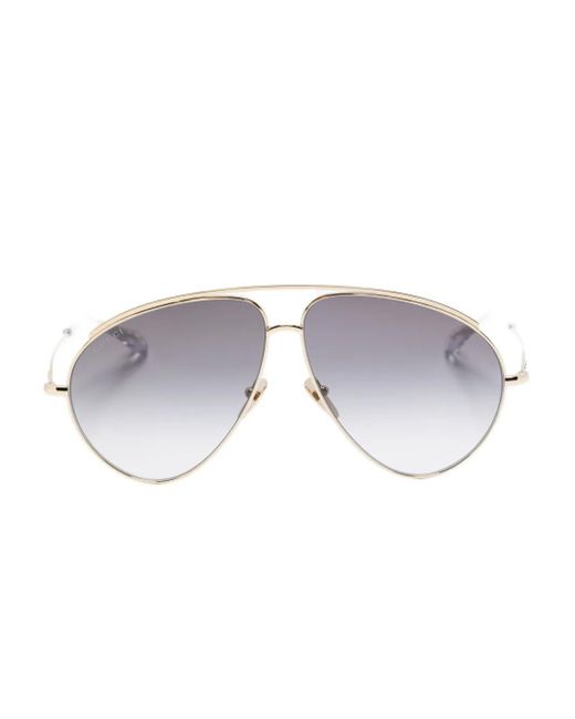 Gucci Metallic Pilot-Frame Sunglasses