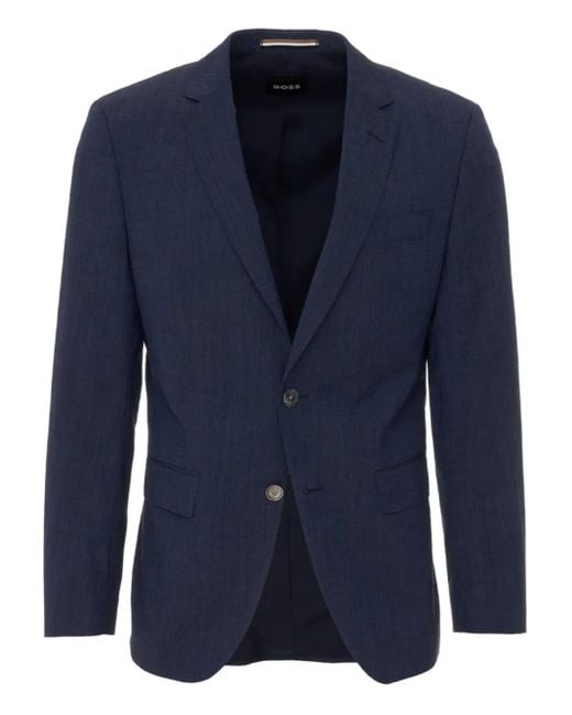 Boss Blue Pinstripe Button Detail Blazer for men