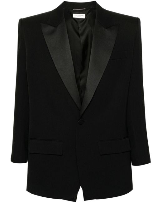 Saint Laurent Oversized Wollen Blazer in het Black voor heren