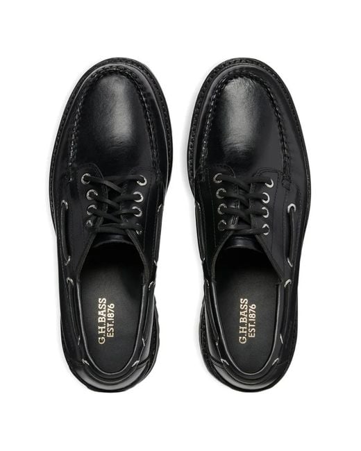 G.H.BASS Black Ranger Camp Moccasins for men