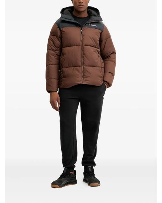 Columbia Brown Puffect Hooded-Padded Jacket for men