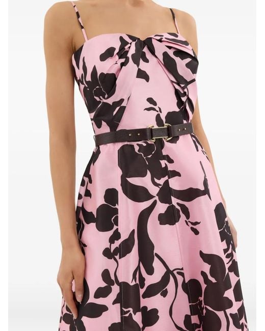 Rebecca Vallance Red Connie Floral-Print Dress