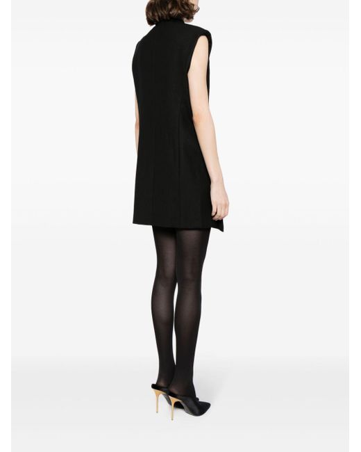 Robe courte à design sans manches Victoria Beckham en coloris Black