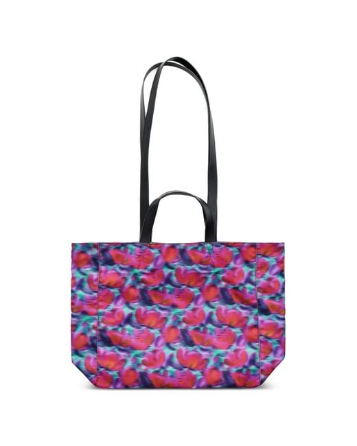 Tres Bien Purple Large Everywear Shopper Printed Tote Bag for men