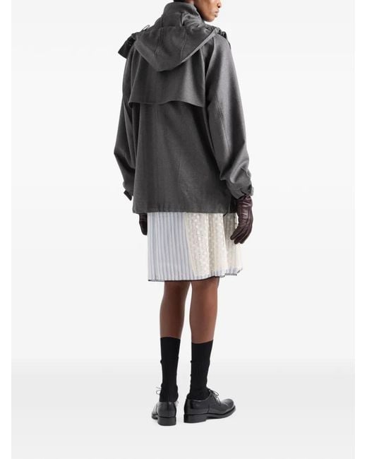 Prada Gray Mélange Hopsack Wool Jacket