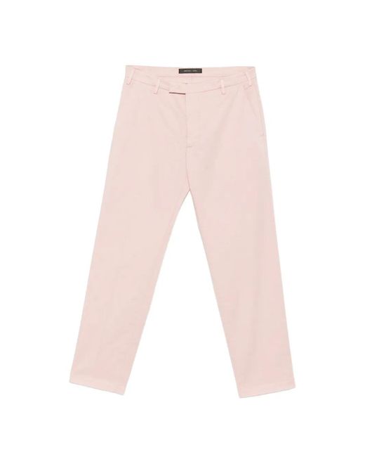 Michael Coal White Belt-Loops Welt-Pockets Trousers for men