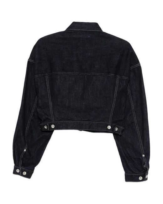 Kuro Black Selvedge Cropped Buttoned Trucker Jacket