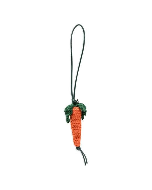 J.W. Anderson White Crocheted-Carrot Charm