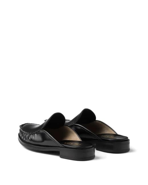 Prada Black Leather Mules