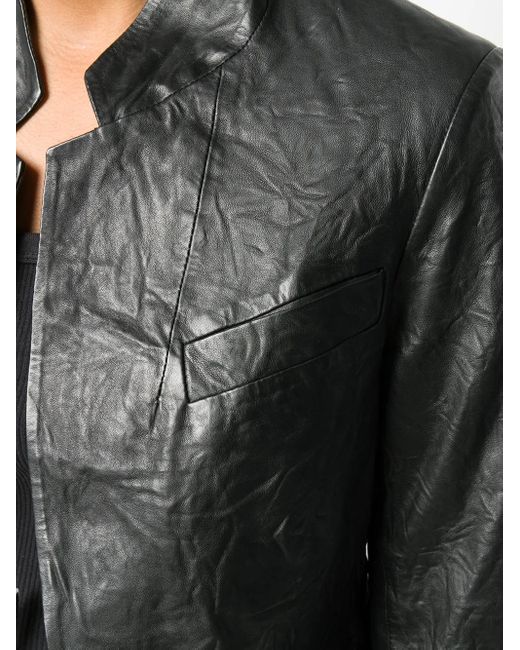 Zadig & Voltaire Black Creased Effect Leather Jacket