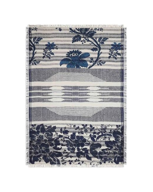 Pierre Louis Mascia Gray Aloeuw Geometric Floral Silk Scarf