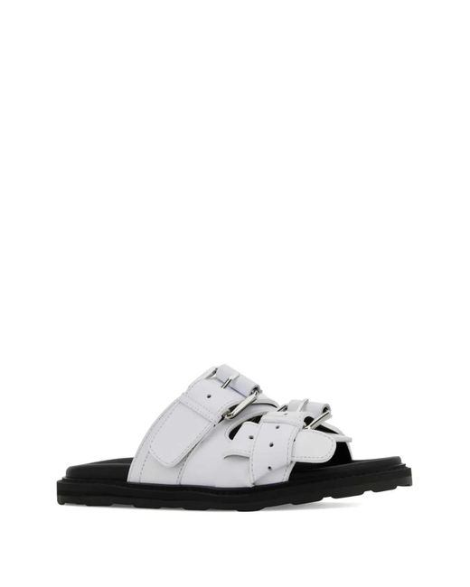 Moschino White Calf Sandals