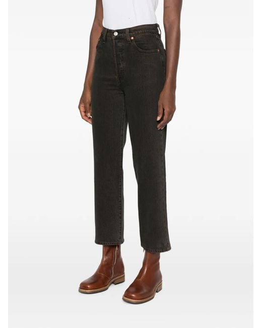 Levi's Black Logo-Patch Belt-Loop Jeans