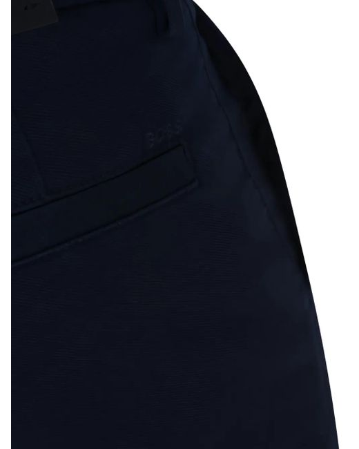 Boss Blue Logo-Patch Trousers for men