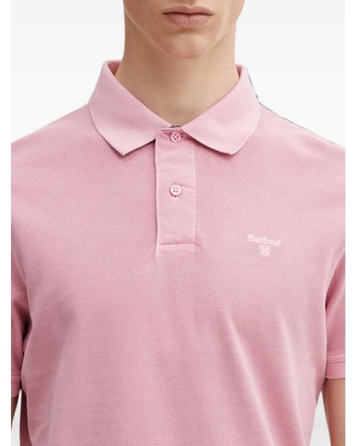 Barbour Pink Logo-Embroidered Polo Shirt for men
