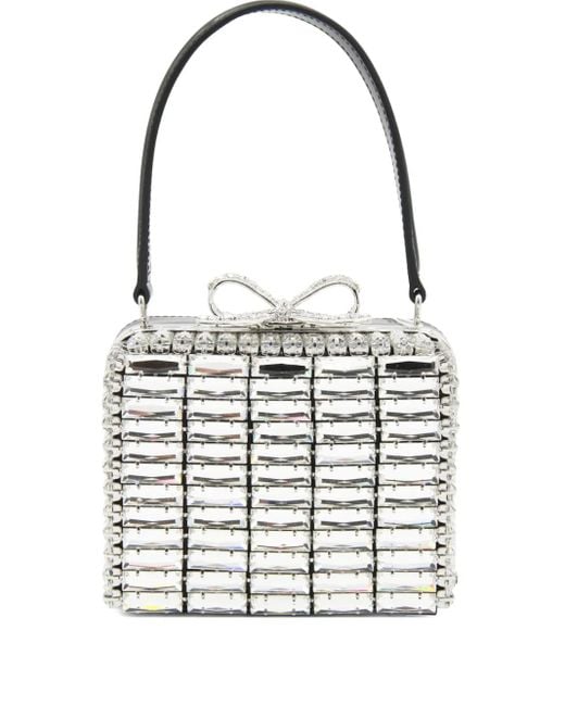 Borsa A Spalla Con Cristalli E Fiocco di Self-Portrait in White