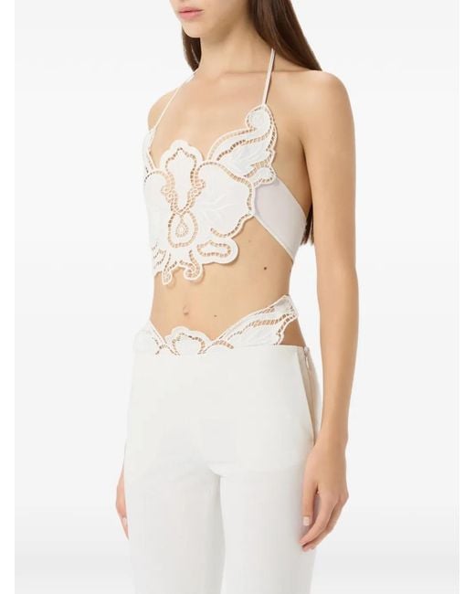 Blumarine White Halterneck Tank Top