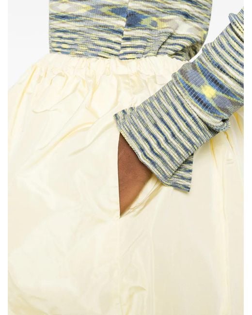 Falda de seda Prada de color Natural