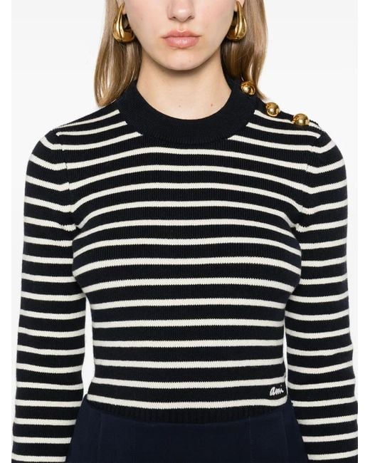 Pull Nervuré À Rayures AMI en coloris Multicolor