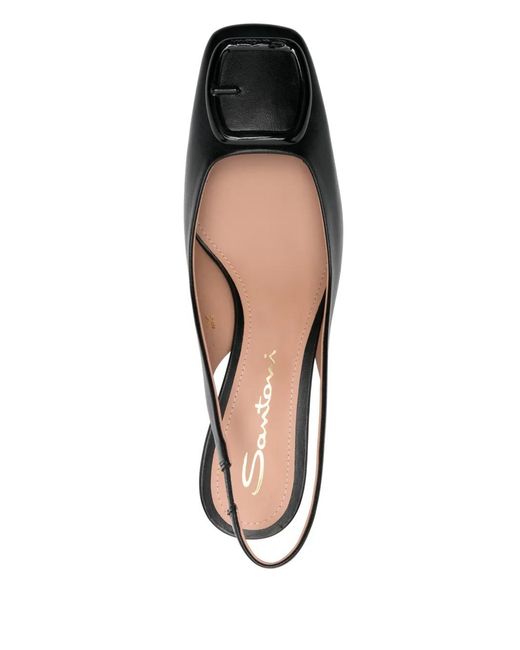 Santoni Black 55Mm Leather Pumps